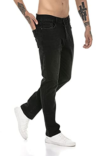 Redbridge Jeans für Herren Hose Denim Pants Freizeithose Straight Cut Schwarz W36L34