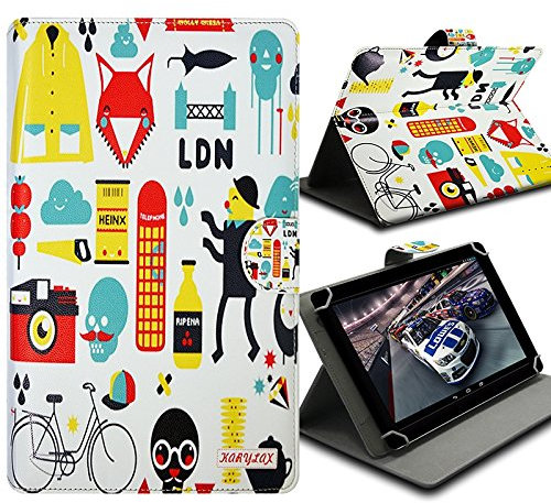 Karylax - Etui Housse de Protection et Support (Motif ZA04) pour Tablette Tactile 7/8 Pouces Danew Dslide 807, Dslide 716, Logicom La Tab 74, Archos T80 WiFi, Samsung, Lenovo