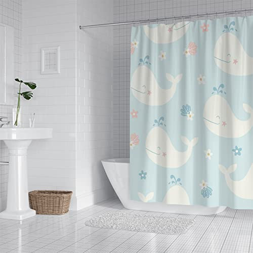 LWLFC Tenda Doccia 180X220 Antimuffa Delfino Azzurro Tende Doccia Impermeabile,Tenda Da Doccia con 12 Ganci Plastica,Tende Bagno Lavabile,Tenda per Doccia in Poliestere