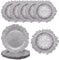 WedDecor Round Charger Plates with Vintage Design, Centerpiece Presentation Plate Set Dinner Table Decorations Weddings Banquets Christmas Dining Parties Tableware, 33cm, 12pcs