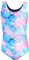 Aquarti Mädchen Badeanzug mit Ringerrücken Print, Farbe: Tie Dye/Dunkelblau/Blau/Lila/Rosa, Größe: 158