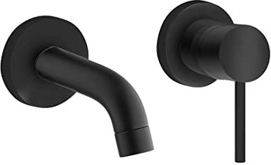 Paini COX Miscelatore Lavabo a Muro Int. 190mm Nero Opaco (78YO208TC)