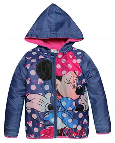 Disney Fille Coupe Vent Minnie Mouse Manteau Blouson Veste à capuche Mi-saison pour Printemps Automne Bleu marine 4 ans / 104 cm