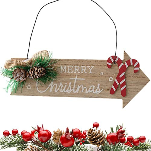 LINGJIONG madera para árbol Navidad, decoración rústica para puerta madera para interior y exterior, decoración casa vacaciones, aula, oficina, decoración
