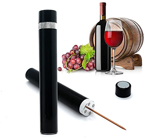 Mini Wine Opener | Travel Portable Pocket Air Pressure Pump Wine Bottle Opener | Assemblable Design Corkscrew 7S Quick Bottle Opening | for Home, Restaurant, Party,Wine Lovers(Sliver)