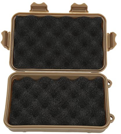 Pwshymi Wild Survival Aufbewahrungsbox, hochfeste Camping Survival Kits Mehrzweck wasserdicht stoßfest für Camping(Braun)