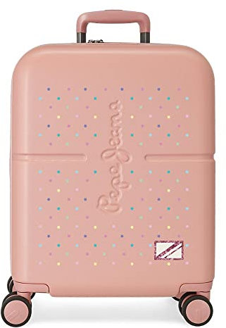 Pepe Jeans Carina Valigia da cabina rosa 40x55x20 cm ABS rigido Chiusura TSA integrata 37L 3,22 kg 4 doppie ruote Bagaglio a mano