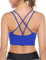 Sykooria Sport BH Damen Gepolstert Bustier ohne Bügel Spaghettiträger Cross Back Design Push Up Sport Bra Top für Yoga Fitness, Saphirblau, S