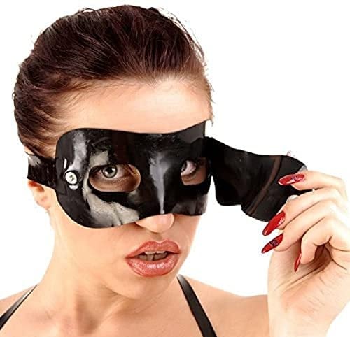 Latex Augenmaske Augen Gummihaube Für Damen Und Herren,A,1