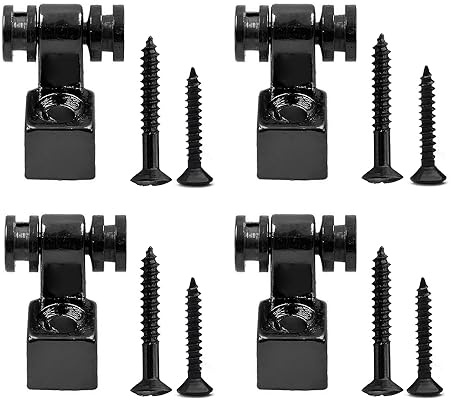 harpfeas 4 PCS Roller Guitar String Trees Guides Retainer for Fender Strat Stratocaster Tele Telecaster Electric Guitar (Black)