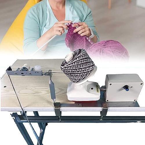 XDLYWUZIQ Yarn Ball Winder, Electric Knitting Reel Yarn, Wool Winder for Crocheting, Automatic Knitting Roller Twine with 150g Max Winding Capacity, The Helper for Wool Collection Lovers