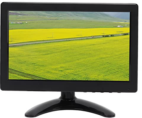 Petit Moniteur 9 Pouces, pour Moniteur Raspberry Pi, Haut-parleurs Intégrés, HD 1024 X 600 60 Hz, 600 CD/m2, 5 Ms, écran IPS/télécommande, Entrée HDMI VGA AV BNC USB DC (Prise UE)