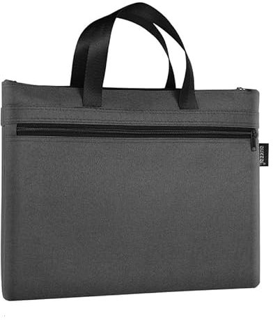Sacoche Porte Document Homme, A4 Léger sac Zippé avec 2 Poches Imperméable à l'eau Oxford Documents sac de Rangement Bureau de Conférence sac Document Scolaire pour Organiseur de Documents Fixe (Gris)