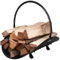 KOTARBAU® Kaminholzkorb Metall Holzkorb Kaminholz Brennholzkorb Kaminholzregal Feuerholzkorb Schwarz 48 cm Kaminkorb für Holz Kaminzubehör Korb Kaminholz Oval