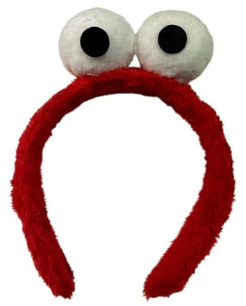 Krümelmonster Plüsch Haarreif mit Augen Kostüm-Zubehör Cookie Monster Keksmonster, Farbe:Rot