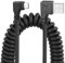 YACSEJAO Cable Micro USB en espiral, USB 2.0 a Micro USB 90 grados de sincronización y carga de cable de primavera para Smartphone Tablet Cargador de coche (doble derecha)