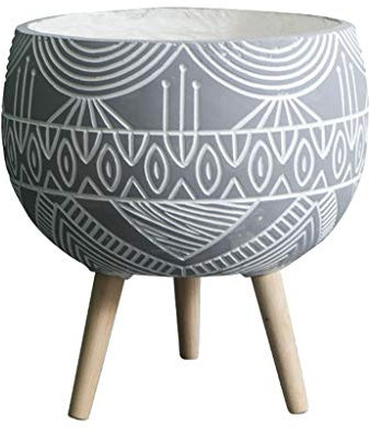 UsmAsk Blumentopf Blumentopf Outdoor Garten Zuhause Wohnzimmer Innen Büro Dekoration Dreibeiniger großer Blumentopf 3 Farben Zimmerpflanzen, Sukkulenten, Blumen (Größe: E) (Schwarz D)