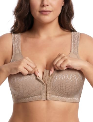 Lemorosy Reggiseno Minimizer Chiusura Anteriore Senza Ferretto(Marrone,5D)