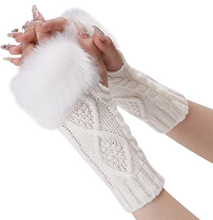 Damen Strick-Armwärmer mit Daumenloch Daumenloch Dehnbare Länge Ärmel Handschuhe Stricken Armwärmer Fingerlose Handwärmer