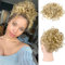 FDEETY Chignon Finto per Capelli Donna Disordinati Grande Ricci Corti Cavallo Chignon Finto Sintetica Ondulato Estensione Coulisse Capelli Sciolti Acconciature(Biondo)