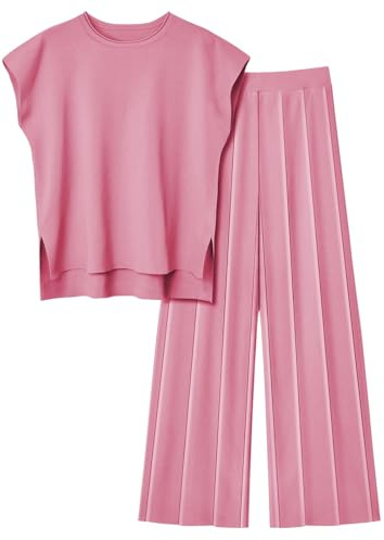 Veriliss 2 Teilig Outfits Für Damen Pullover Sets Strickpullover Tops Elastische Taille Hosen Lounge Sets Trainingsanzug