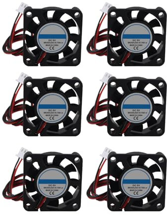 Jopto 6 pièces ventilateurs pour imprimante 3D sans balais 4010 DC 5V 40 x 40 x 10 mm refroidissement silencieux ventilateur avec câble de 30cm pour la dissipation thermique
