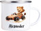4youDesign Emaille Tasse Kinder personalisiert – Tierauto Löwe – Tier Namenstasse – Geschenk für Jungen & Mädchen – Bruchsicher & Leicht – Geschenkidee zur Einschulung & Geburtstag - 300ml