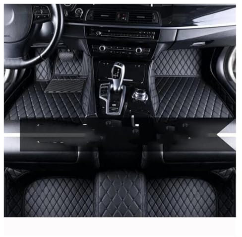 DZSQQGSDSF Auto Fußmatten Maßgeschneiderte Leder-Auto-Fußmatten Für Mercedes Für Benz Für W212 2009 2010 2011 2012 2013 2014 2015 Teppiche Fußpolster Zubehör Autoteppich(Schwarz)