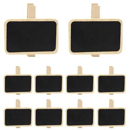 Rechteckige Kreidetafel-Clips aus Holz, 10 Stück, Foto-Notiz-Clip, Tafel mit Klemme für Geschäft, Büro, Party, Zuhause