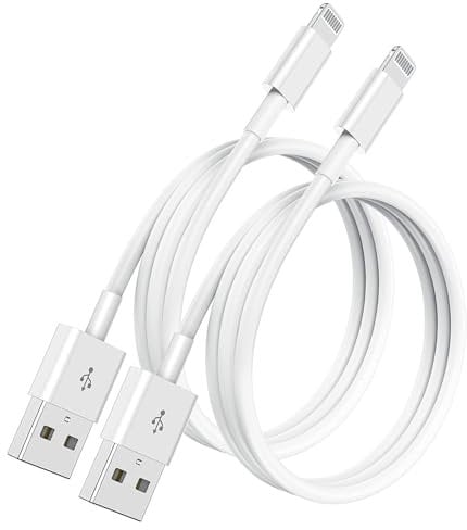 Cionum - Cable de carga original de 3 m, 2 unidades USB Lightning, cable MFi para iPhone 14/13 Pro/12/11/XS/XS Max/XR/X/8/7/6/SE/iPad, color blanco