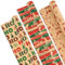 AhfuLife Papier Cadeau Noël Gros Rouleau 60CM×6.5M, 3 Rouleaux Grande Longueur Papier Kraft Avec Jolis Motifs de Père Noël - Renne - Lettre Ho Pour Emballage Géant Cadeau Décor Arbre