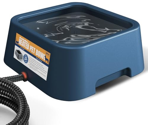 PETSOLON Beheizter Wassernapf für Hund & Katze, 3L / 2,863.3 g Beheizter Hundenapf für den Winter, beheizter Futternapf für Indoor/Outdoor, große beheizte Tränke für Haustiere & Geflügel, konstant