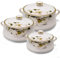 Insulated Casserole Dishes | Serving Dishes with Lid | Stainless Steel Inner | Keep Food Warm | Thermal Food Container | Hot Pot | (White, Set of 3)