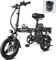 DEEPOWER Bicicleta Eléctrica Plegable, Bicicleta Eléctrica, Batería 48V 13Ah Extraíble, Frenos de Disco Duales, Bicicleta de Ciudad para Adultos Adoles (13Ah)