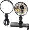 2 Stück Rückspiegel Fahrrad, Großes Fahrradspiegel, HD 360° Dreh Fahrradspiegel,Runden Konvexe Fahradspiegel Lenker Links Ebike für Fahrrad E-bike Links Lenker Fahrradzubehör