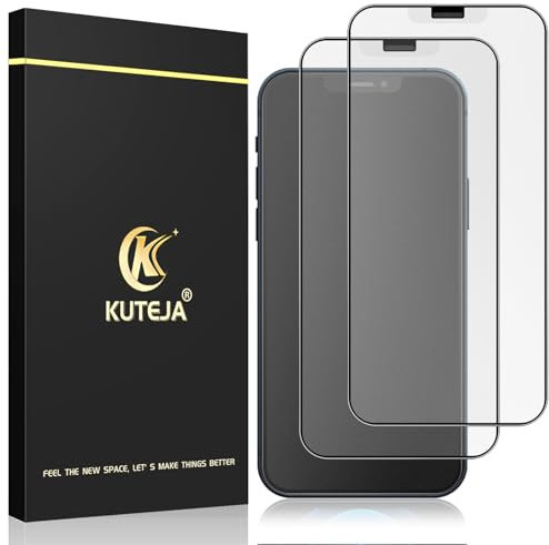 Kuteja Matt Panzer Schutz Glas für iPhone 12 Pro Max [2 Stück], 9H Härte Full Screen Matte Schutzfolie, Anti-Fingerabdruck, Blendschutz, Anti-Kratzen Gehärtetem Glas Displayschutzfolie