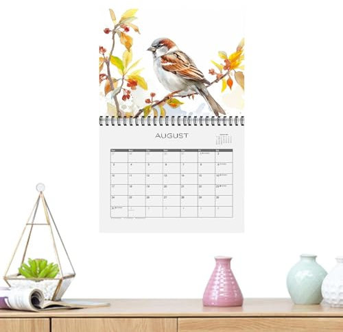Garden Birds Kalender – 2025 Britische Vögel Wandkalender | Britischer Vogelkalender | 2025 Wandkalender schmal | Vögel 12 Monate 2025 Monats-Wochenplaner Kalender für Schlafzimmer Arbeitszimmer Küche