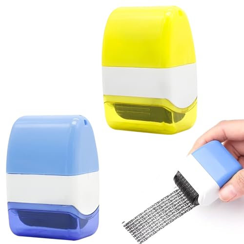 2 Stück Datenschutz Rollstempel,Adressen Schwärzen,Identitätsschutz Rollstempel,Rollstempel,Identität Diebstahl Prävention Stempel,Geeignet Zum Verbergen Ihrer Identitätsinformationen