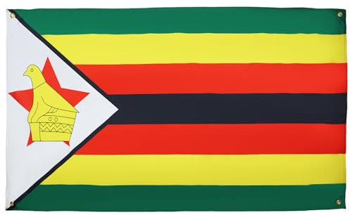 AZ FLAG Drapeau Zimbabwe 150x90 cm avec 4 oeillets, Pavillon Zimbabwéen pour balcon ou mur