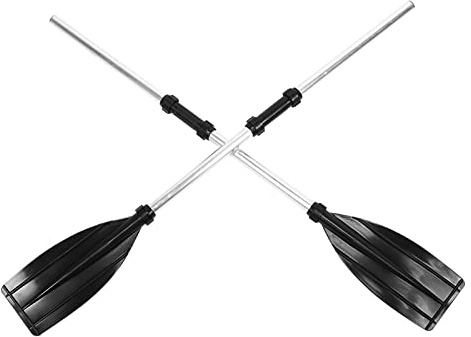 Alomejor Kayak -Ruder -Kanu Paddelboot Ruder 125 cm Abnehmbarer Aluminiumlegierung Dual End Tragbar mit Schwarzen Silberklingen für Kajak Kanu Floß