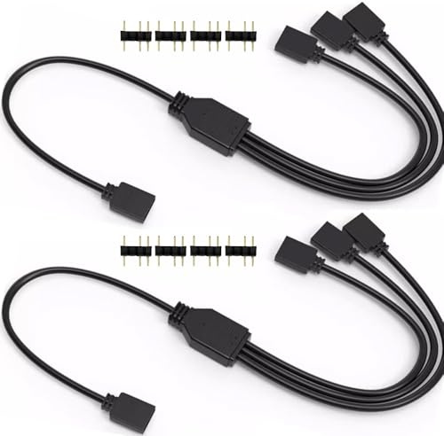 Gebildet Cavo Splitter ARGB da 1 a 3, Cavo di Estensione Splitter RGB Indirizzabile a 3 pin da 5V, Cavo di Sincronizzazione LED ARGB per Estendere Ventole ARGB o Serie LED per Computer PC