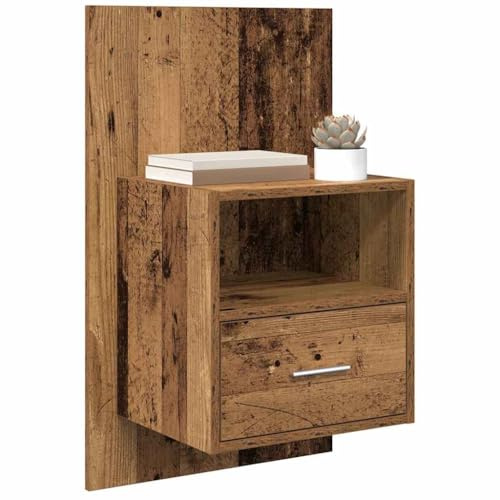 vidaXL Bedside Cabinet 2 pcs Old Wood 50 x 32.5 x 80cm Engineered Wood, Rustic Bedside Cabinet, Modern Nightstand, Space-Saving Drawer, Stylish Bedroom Organizer for Versatile Storage Solutions