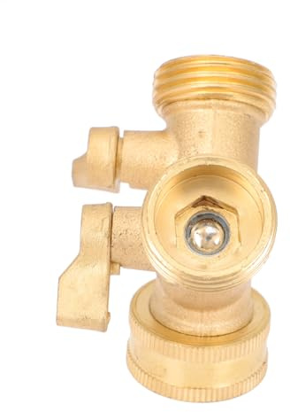 ORFOFE Répartiteur de Tuyau en Laiton pour Jardin, Raccord en Y Robuste Double Sortie, sans Modification ni Perçage, pour Remplacement de Tuyaux D'arrosage