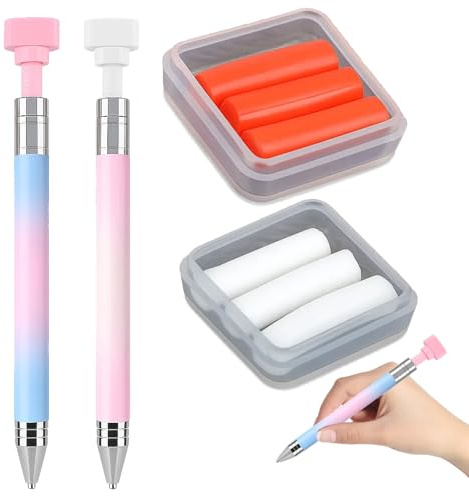 2er Set Diamond Painting Stifte mit Wachs - Manuelle Diamanten Stifte zum Befüllen, Inkl. Ersatz-Wachsstifte, Perfekt für Diamond Painting Zubehör