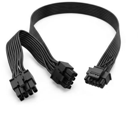 ingoodtle 600W PCIe 5.0 Power Cable Gen 5 12VHPWR PSU Cable for RTX 4070 4080 4090, 12VHPWR Connector Dual 8-pin to 12+4pin GPU Power Connector for ASUS EVGA Seasonic Fully Modular PSU, 65cm