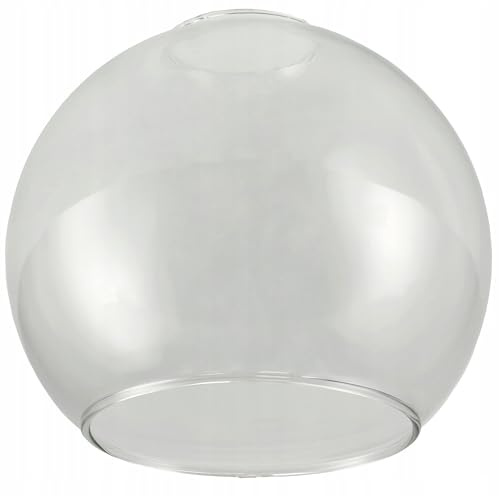 FKL DESIGN Home Deco Ersatzglas Kugel Lampenschirm Ø14 cm Transparent, Höhe 13 cm, Öffnung 42 mm, E27 Ersatzglas für Pendelleuchte, Deckenleuchte, Wandlampe, Kronleuchter (N810)