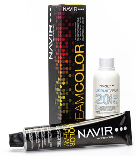 NAVIR Profesional | Tinte de pelo mujer en crema con germen de trigo y aceite de argán - 10 Rubio extra claro - 60ml + Oxidante 75ml 20 vol