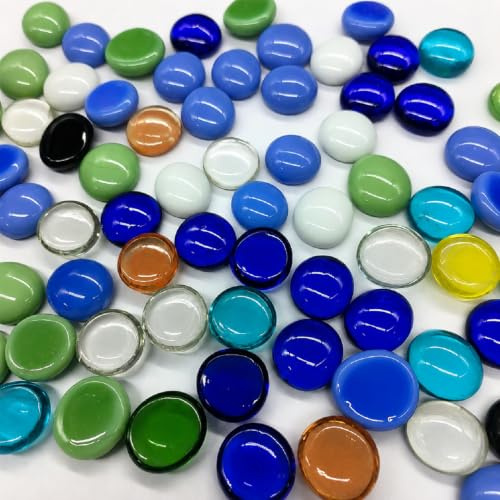 Ezydka Muggelsteine Bunt 900 g Bunte Glassteine Dekosteine Glasnuggets | Dekosand für Aquarium, Vasen, Wasserpflanzen ,DIY-Projekte, Tischdekoration