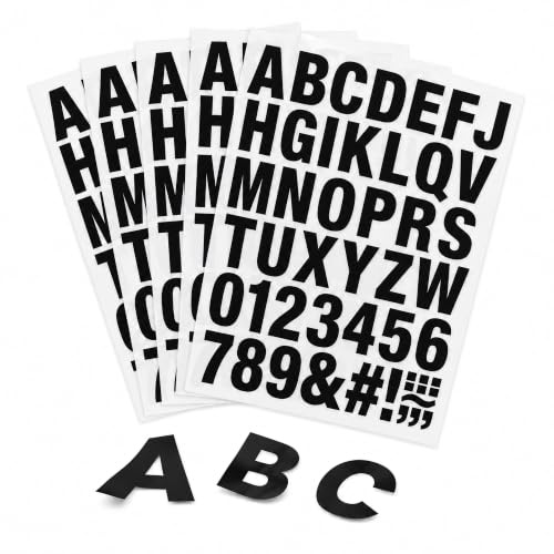 2 Inch Iron On Letters Black 210Pcs Heat Transfer Alphabet Kit | Black PU vinyl alphabet transfers, easy to cut and press for custom T shirts, sportswear, tote bags, caps and craft projects