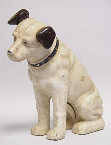 Luxury Pure UG Dog White with Black Ears Cast Iron Money Box Nostalgia Animal Lover